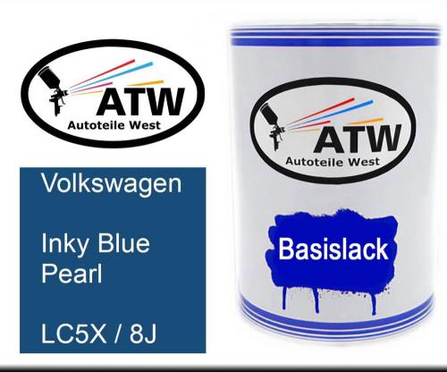 Volkswagen, Inky Blue Pearl, LC5X / 8J: 500ml Lackdose, von ATW Autoteile West.